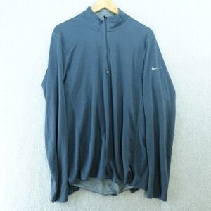 Nike Dri-FIT Men M Blue Long Sleeve Quarter Zip Pullover Performance Lightweight